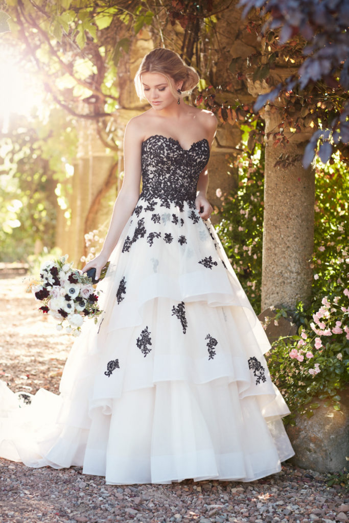 black and white wedding dress