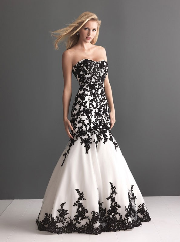 allure bridals romance black lace wedding dress