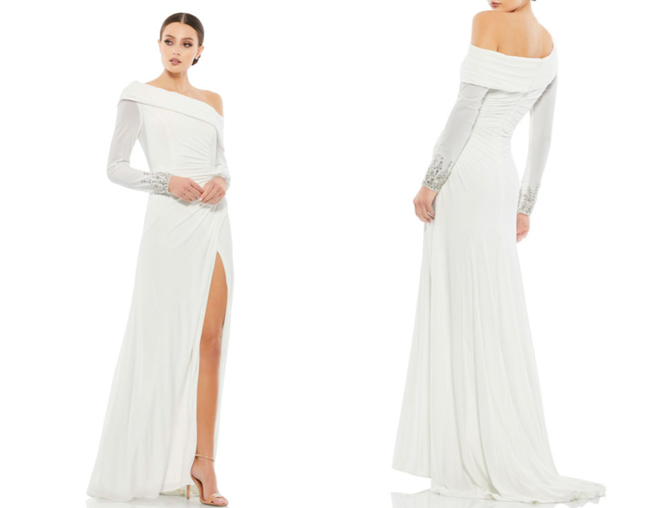 cassandra stone mac duggal wrap dress
