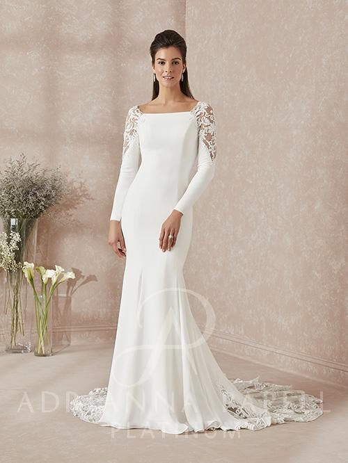 adrianna-papell-31153 adrianna papell long lace sleeves