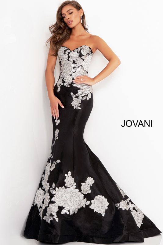 Jovani 3917 Jovani strapless floral dress