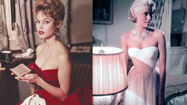 Brigitte-and-grace Brigitte bardot and grace kelly in off the shoulder dresses