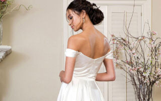 off the shoulder wedding dress