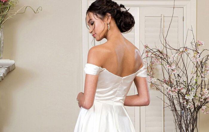 off the shoulder wedding dress
