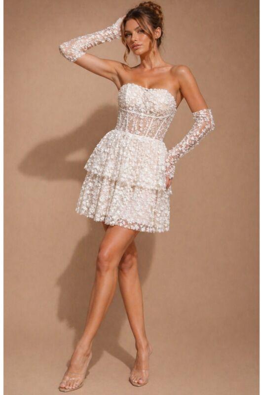 Jovani short bridal dress