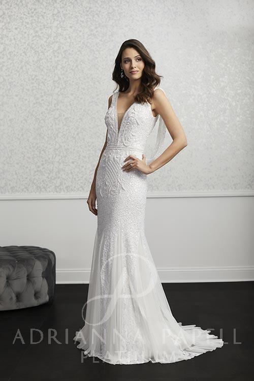 Adrianna Papell 40241 Cowl Back Bridal Gown