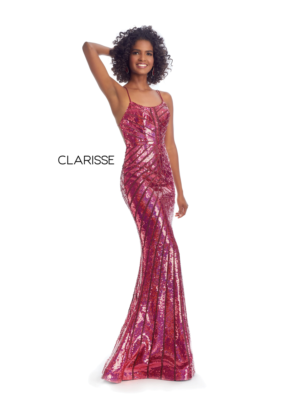 Clarisse 8002 Fitted Sequin Dress