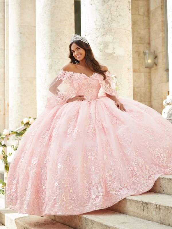 Floral Lace Applique Beaded Belt Sweep Train Blush Pink Bridal Dresses –  HER SHOP | Live beautiful, Live free