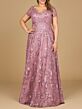 Lara 29017 Short Sleeves V-Neck Embroidered Dress