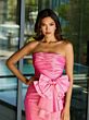 Ava Presley 40072 Strapless Ruched Bodice Front Bow Dress