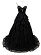 Ava Presley 42209 Ruffle Skirt Plunging Neck Dress