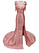 Ava Presley 42308 V-Back Bow Shoulder Satin Dress