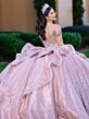 House of Wu 26145 Rose Gold Off The Shoulder Embellished Dress