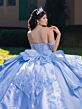 House of Wu 80070 Blue Off The Shoulder Embellished Dress