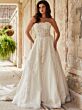 Jovani JB24563 Scalloped Neckline Glitter Lace Wedding Dress