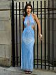 Lara 9943 Multi Cutout Halter Neck Dress