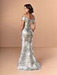 Christina Wu 17292 Off The Shoulder Bronze Multi Brocade Dress