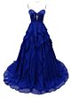 Ava Presley 42209 Ruffle Skirt Plunging Neck Dress