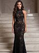 Jovani 43352 Halter Neck Beaded Lace Dress
