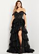 Jovani 36687 Layered Skirt Embroidered Dress
