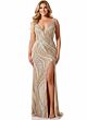 Jovani 42512 High Slit Plunging Neck Embellished Dress