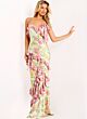 Jovani 47236 Spaghetti Straps Floral Print Ruffle Dress