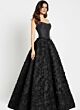 Jovani 47695 3D Floral Skirt Strapless Corset Dress