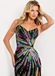 Jovani 48564 High Slit Pointed Sweetheart Neckline Dress