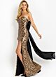 Jovani 48651 Bow Train Leopard Sequin Dress