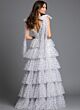 Jovani 49358 Layered Skirt Polka Dot Dress