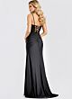 Jovani 49616 Plunging Neckline Lace-Up Back Dress
