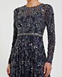 Mac Duggal 10093 Jewel Neckline Embellished Long-Sleeve Dress