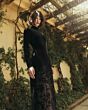 Mac Duggal 20756 High Neckline Sheer Floral Lace Hemline Dress