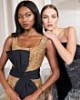 Mac Duggal 21160 Front Bow Square Neck Sequin Dress