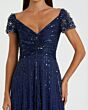Mac Duggal 23042 Modified V-Neckline Fitted Gathered Bodice Dress