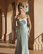 Mac Duggal 37011 Back Bow Watteau Train Dress