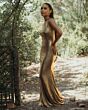 Ieena for Mac Duggal 49087 Cowl Back Bateau Neck Dress