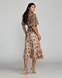 Mac Duggal 6162 Ruffle Hem Flare Sleeve Beaded Floral Dress