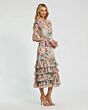 Mac Duggal 8102 Keyhole Neck Ruffle Shoulder Dress