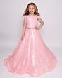 Ava Presley 39883 Ruffle Sleeve Beaded Waist Mini Pageant Gown