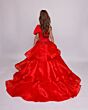 Ava Presley 39891 Shoulder Bow Tiered Skirt Mini Pageant Gown