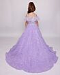 Ava Presley 39894 Ruffle Skirt Feathered Neck Mini Pageant Gown