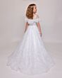 Ava Presley 39894 Ruffle Skirt Feathered Neck Mini Pageant Gown