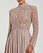 Mac Duggal 37037 Illusion Sleeve High Slit Dusty Rose Dress