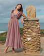 Mac Duggal 68967 Cowl Neck A-line Antique Rose Dress
