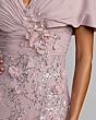 Mac Duggal 69125 V-Neck Batwing Sleeve Fitted Rose Dress