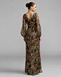 Mac Duggal 93547 Bishop Sleeve Floral Print Dress