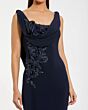 Mac Duggal 11910 Cowl Neck Beaded Floral Applique Dress