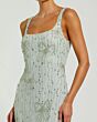Mac Duggal 94129 Square Neck Beaded Tea-Length Evening Dress