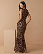 Mac Duggal 10079 Jewel Neck Embellished Bronze Dress